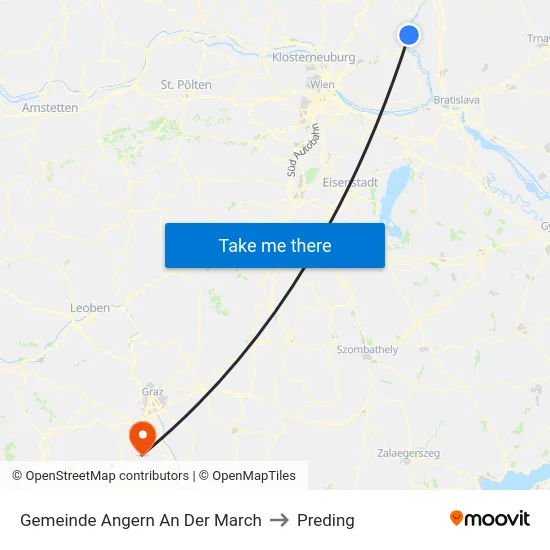 Gemeinde Angern An Der March to Preding map