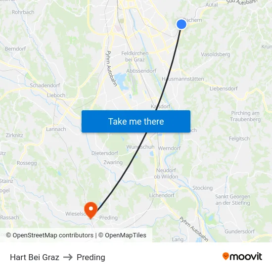 Hart Bei Graz to Preding map
