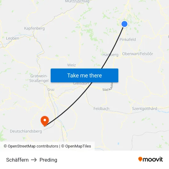 Schäffern to Preding map