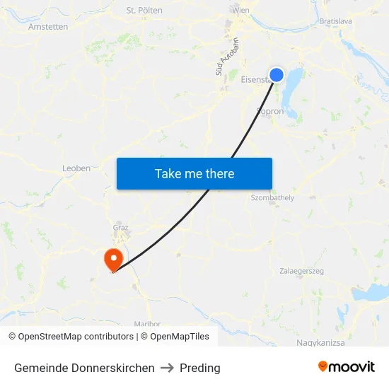 Gemeinde Donnerskirchen to Preding map