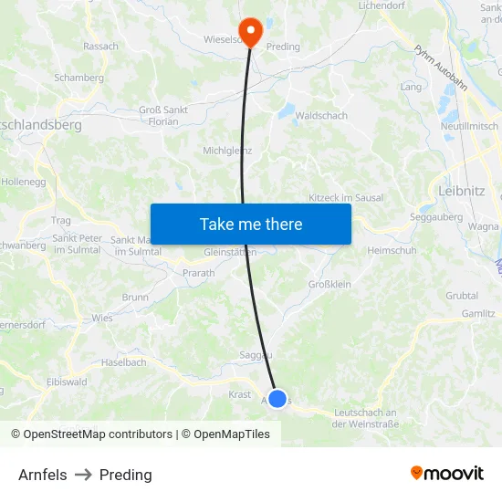 Arnfels to Preding map