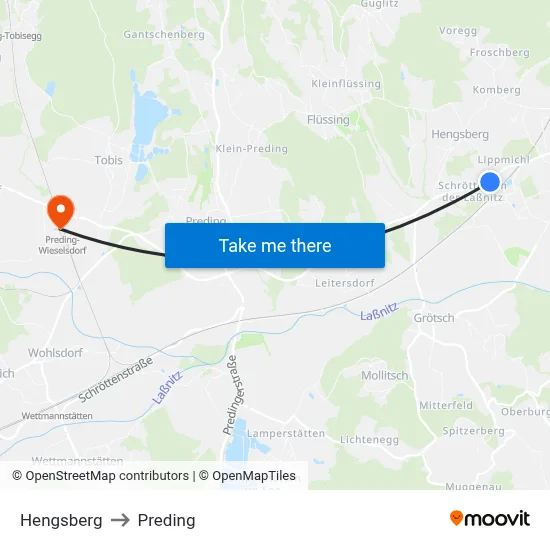 Hengsberg to Preding map