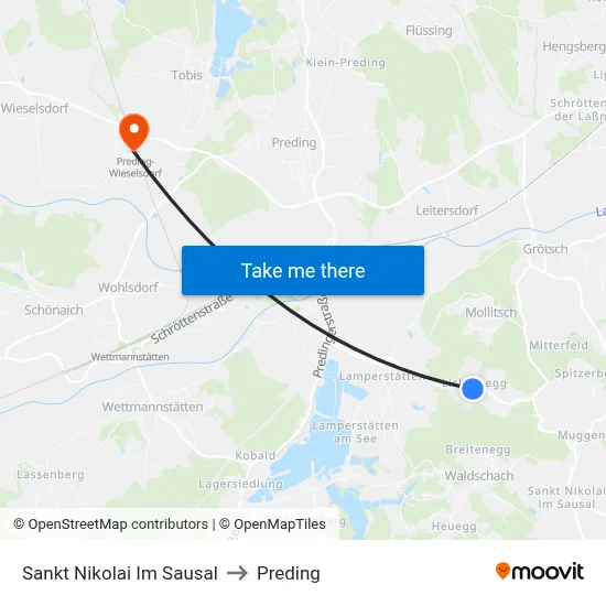 Sankt Nikolai Im Sausal to Preding map
