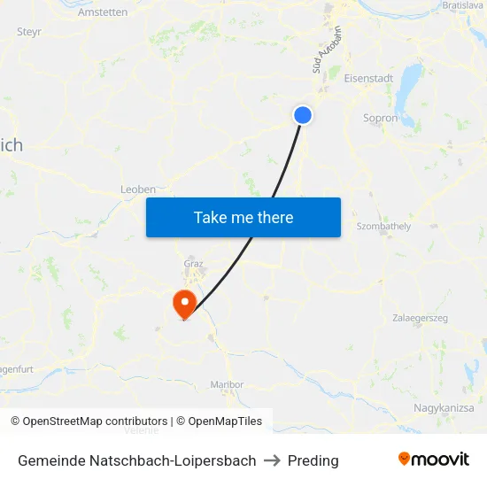 Gemeinde Natschbach-Loipersbach to Preding map