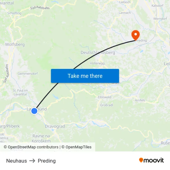 Neuhaus to Preding map