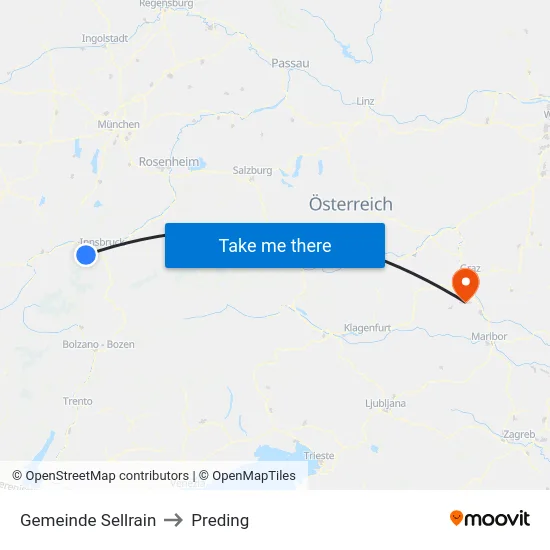 Gemeinde Sellrain to Preding map