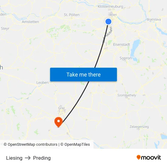 Liesing to Preding map