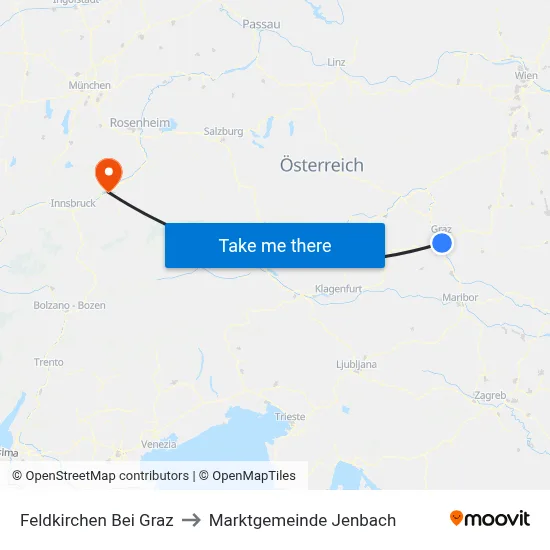 Feldkirchen Bei Graz to Marktgemeinde Jenbach map