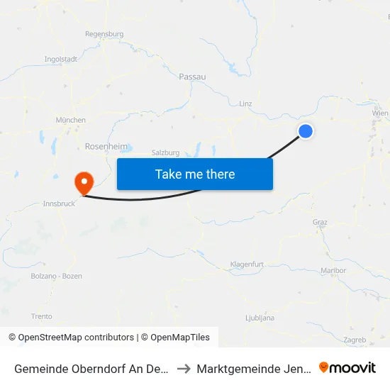 Gemeinde Oberndorf An Der Melk to Marktgemeinde Jenbach map