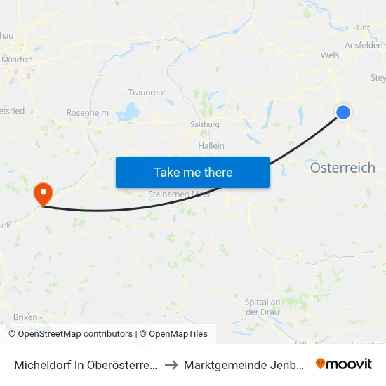 Micheldorf In Oberösterreich to Marktgemeinde Jenbach map