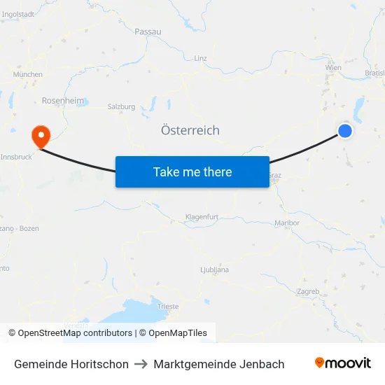 Gemeinde Horitschon to Marktgemeinde Jenbach map