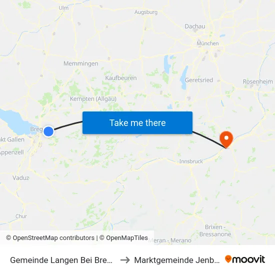 Gemeinde Langen Bei Bregenz to Marktgemeinde Jenbach map