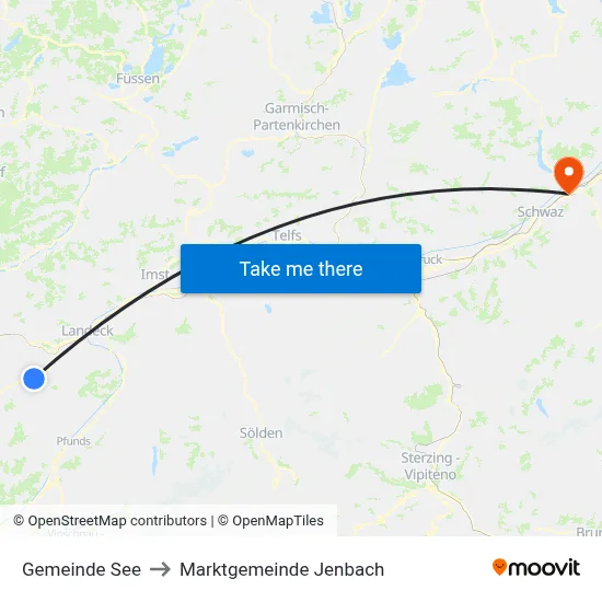 Gemeinde See to Marktgemeinde Jenbach map