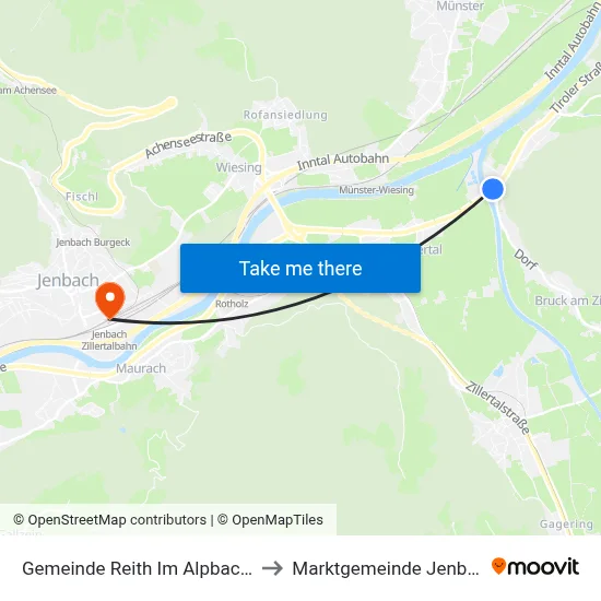 Gemeinde Reith Im Alpbachtal to Marktgemeinde Jenbach map