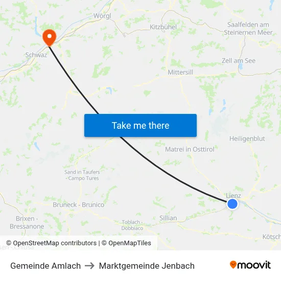 Gemeinde Amlach to Marktgemeinde Jenbach map