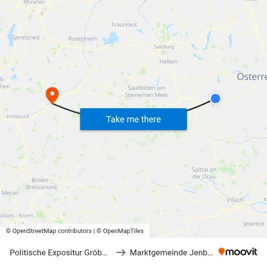 Politische Expositur Gröbming to Marktgemeinde Jenbach map