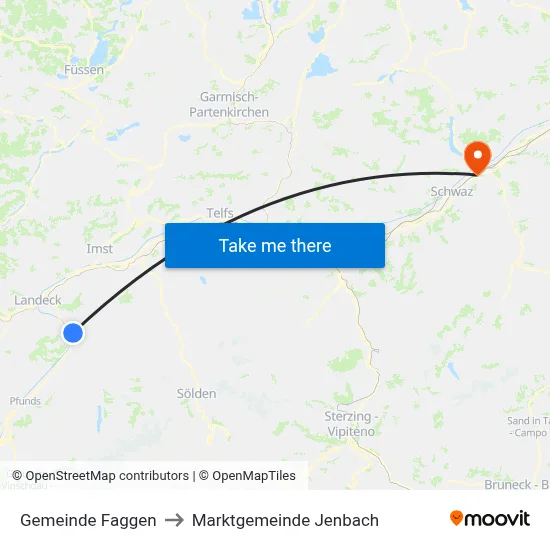 Gemeinde Faggen to Marktgemeinde Jenbach map