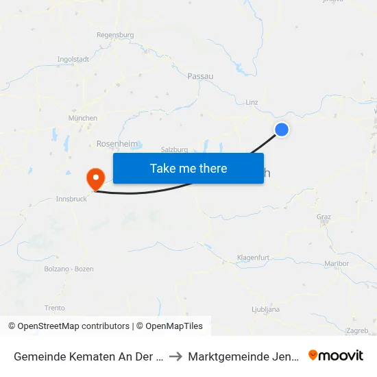 Gemeinde Kematen An Der Ybbs to Marktgemeinde Jenbach map