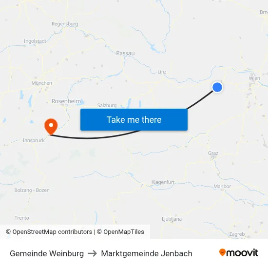 Gemeinde Weinburg to Marktgemeinde Jenbach map