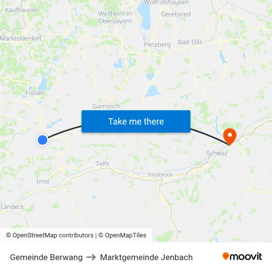 Gemeinde Berwang to Marktgemeinde Jenbach map
