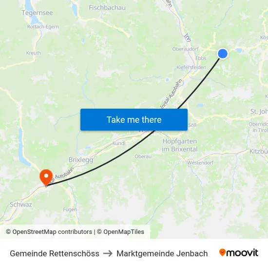 Gemeinde Rettenschöss to Marktgemeinde Jenbach map