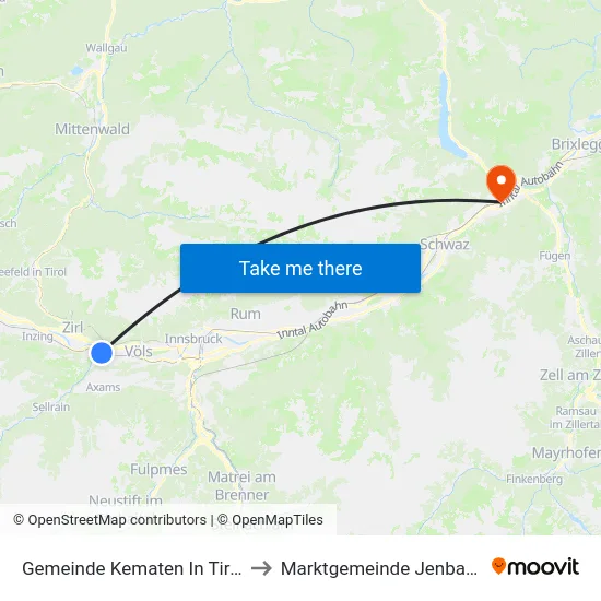 Gemeinde Kematen In Tirol to Marktgemeinde Jenbach map