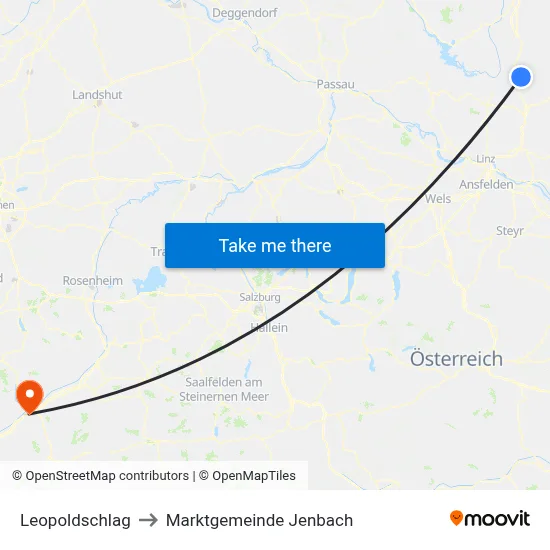 Leopoldschlag to Marktgemeinde Jenbach map