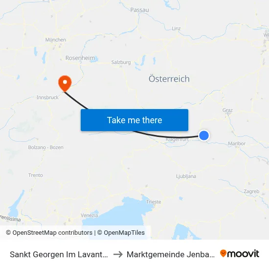 Sankt Georgen Im Lavanttal to Marktgemeinde Jenbach map