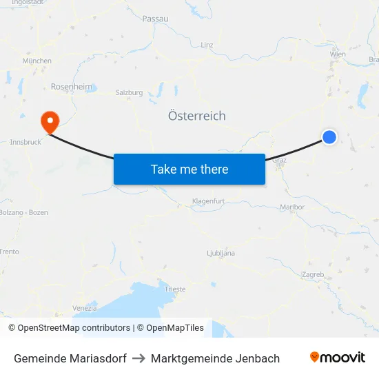 Gemeinde Mariasdorf to Marktgemeinde Jenbach map