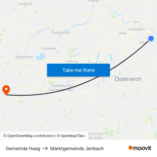 Gemeinde Haag to Marktgemeinde Jenbach map