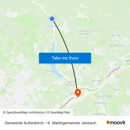 Gemeinde Achenkirch to Marktgemeinde Jenbach map