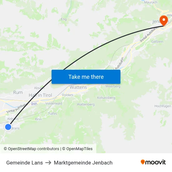Gemeinde Lans to Marktgemeinde Jenbach map