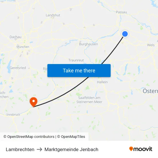 Lambrechten to Marktgemeinde Jenbach map