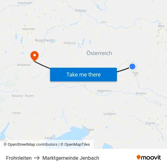 Frohnleiten to Marktgemeinde Jenbach map