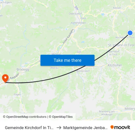 Gemeinde Kirchdorf In Tirol to Marktgemeinde Jenbach map