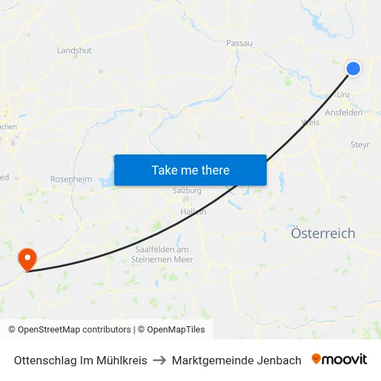 Ottenschlag Im Mühlkreis to Marktgemeinde Jenbach map