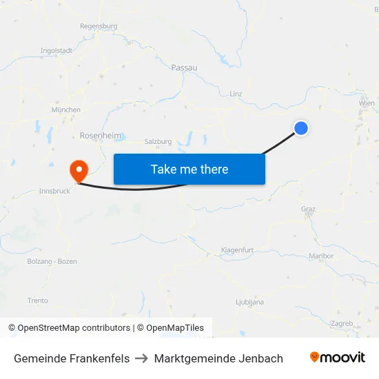 Gemeinde Frankenfels to Marktgemeinde Jenbach map