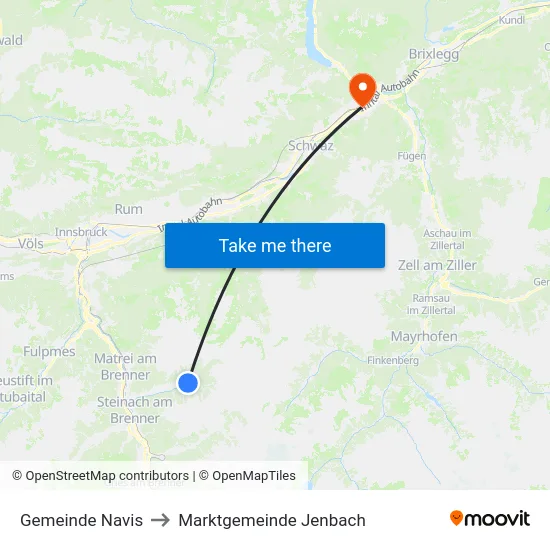 Gemeinde Navis to Marktgemeinde Jenbach map