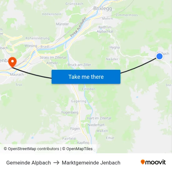 Gemeinde Alpbach to Marktgemeinde Jenbach map