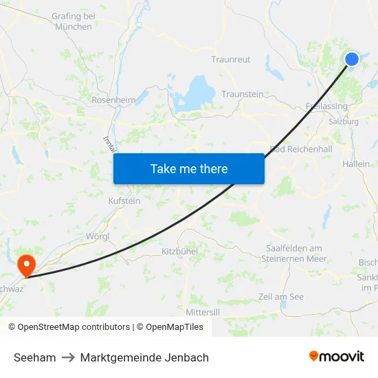 Seeham to Marktgemeinde Jenbach map