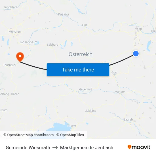 Gemeinde Wiesmath to Marktgemeinde Jenbach map
