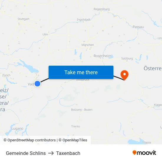 Gemeinde Schlins to Taxenbach map