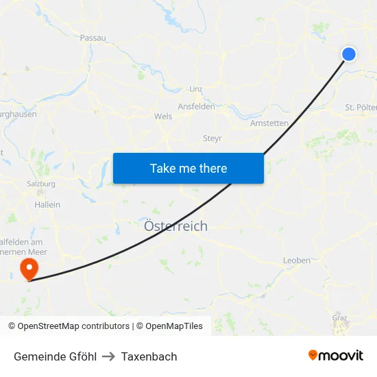 Gemeinde Gföhl to Taxenbach map