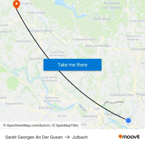 Sankt Georgen An Der Gusen to Julbach map