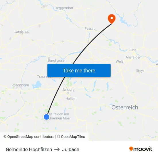 Gemeinde Hochfilzen to Julbach map