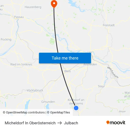 Micheldorf In Oberösterreich to Julbach map