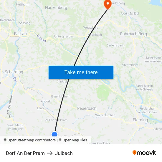 Dorf An Der Pram to Julbach map