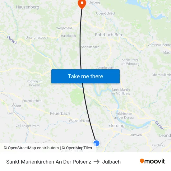 Sankt Marienkirchen An Der Polsenz to Julbach map