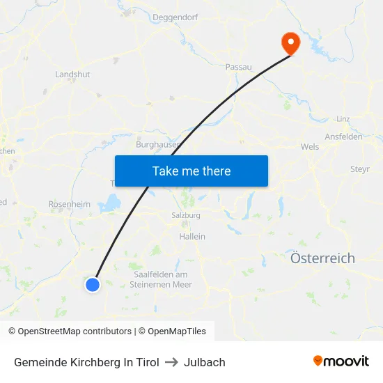 Gemeinde Kirchberg In Tirol to Julbach map