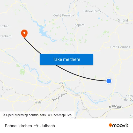 Pabneukirchen to Julbach map